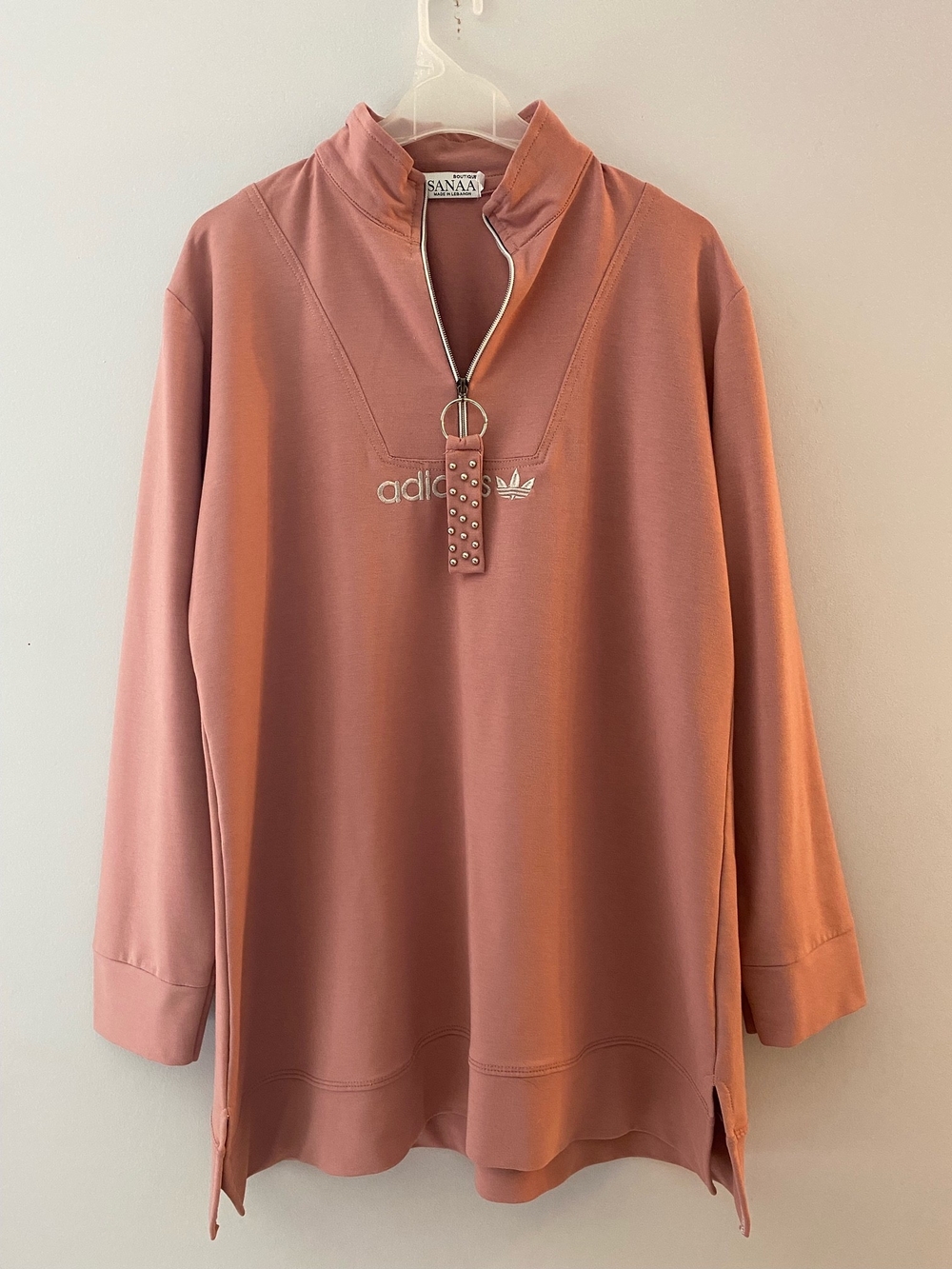 adidas Dusty Rose Half-Zip Cowl Neck Pullover